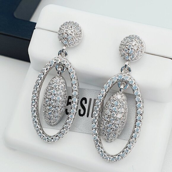 "925 Sterling Silver Cubic Zirconia Earrings, UU1P6A6110 - Picture 2 of 9